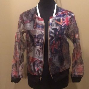 Ultra sheer zip up jacket